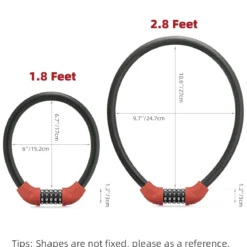 ROCKBROS 5-Digit Bike Cable Lock, Lightweight Portable Combination Lock