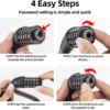ROCKBROS 5-Digit Combination Bike Lock Lightweight Anti-Theft Cable Black