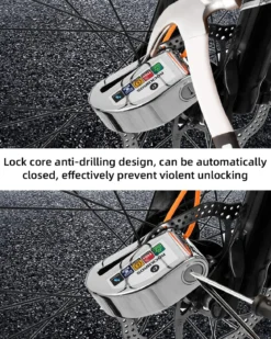 ROCKBROS Disc Brake Lock Motorcycle Alarm Lock Anti-Theft 110db Motorcycle Lock with Reminder Cable Disc Brake vehicle