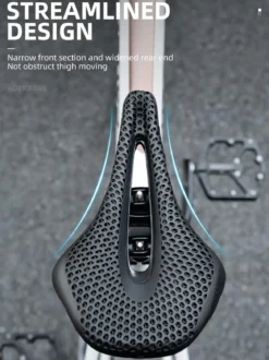 ROCKBROS 3D Printed Carbon Bike Saddle Ergonomic Ultralight Seat