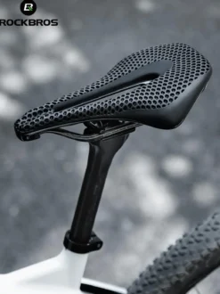 ROCKBROS 3D Printed Carbon Bike Saddle Ergonomic Ultralight Seat