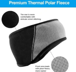 ROCKBROS Fleece Ear Warmers Headband for Running Cycling Skiing Winter Warmth