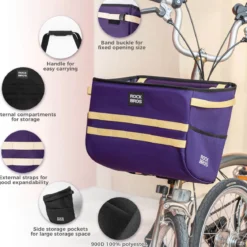 ROCKBROS Folding Bike Handlebar Bag Basket Bag - W016
