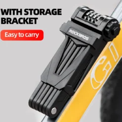 ROCKBROS Folding Bike Lock Heavy Duty Anti-Theft 4-Digit Combination Lock with Mount