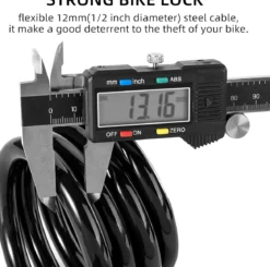 ROCKBROS 3ft Bike Cable Lock - Secure, Lightweight with Mounting Bracket