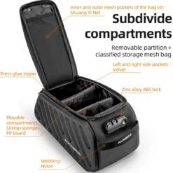 ROCKBROS Hard Shell EVA Bike Rack Bags Waterproof with Lock 7.5L