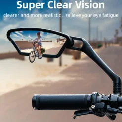 ROCKBROS HD Blast-Resistant Bike Mirror Adjustable Handlebar Mount 21-26mm