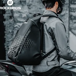 ROCKBROS High-Capacity 14.5L Helmet Backpack with Reflective Safety Design