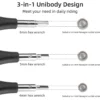 ROCKBROS 3-in-1 Allen Hex Wrench Set, 4/5/6mm Sizes, Black Silver, Steel and PVC