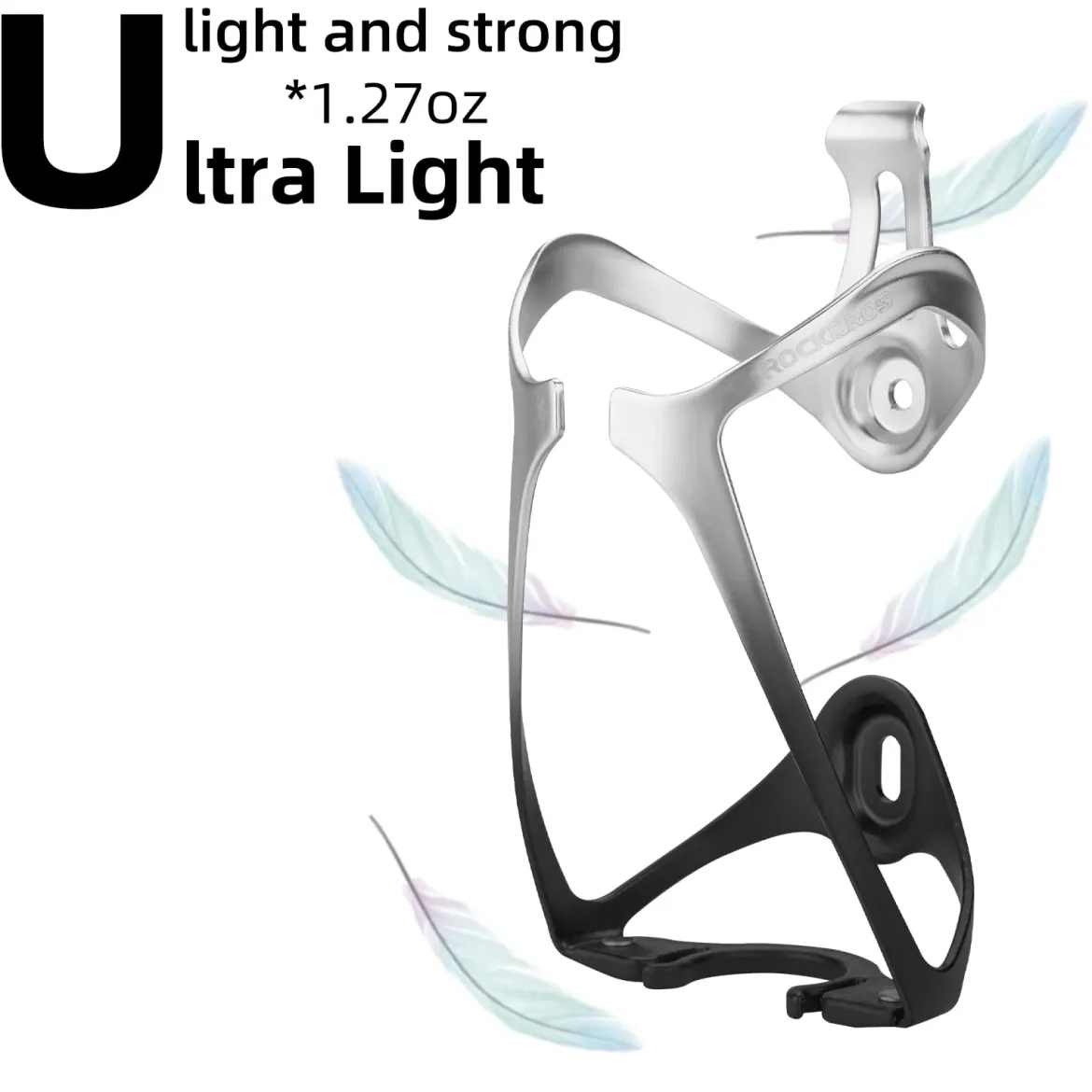 ROCKBROS Lightweight Aluminum Bike Water Bottle Cage Secure Adjustable Holder for Cycling