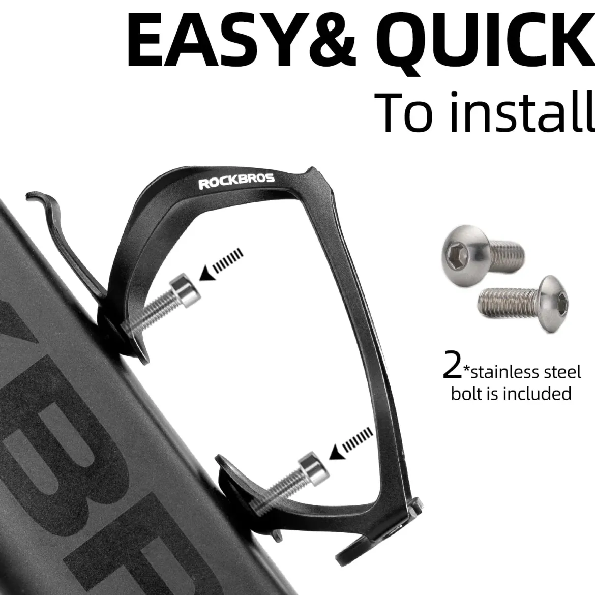 ROCKBROS Lightweight Aluminum Bike Water Bottle Cage Secure Adjustable Holder for Cycling
