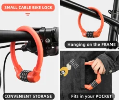 ROCKBROS Lightweight Bike Lock Cable 12MM Anti-Theft Combination Lock