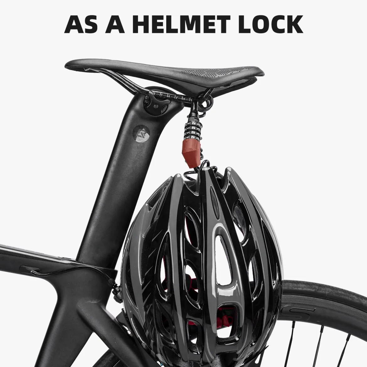 ROCKBROS Lightweight Helmet Lock, Resettable Combination Cable Lock for Bike & Luggage