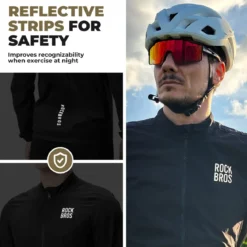 ROCKBROS Long-Seeved Cycling Windbreaker Jacket Foldable