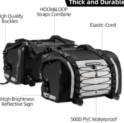 ROCKBROS 60L Waterproof Motorcycle Saddle Bags Durable Removable 2 PCS