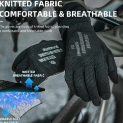 ROCKBROS Men's Mountain Bike Gloves Touch Screen Anti-Slip Full Finger MTB Gloves