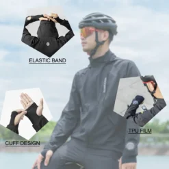 ROCKBROS Men's Windproof Cycling Jacket, Quick-Dry Lightweight Breathable MTB Jacket