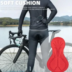 ROCKBROS Men’s Winter Cycling Pants 4D padded, windproof fleece, thermal bike leggings for outdoor riding