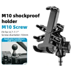 ROCKBROS Motorcycle ATV Adjustable Phone Holder with Vibration Dampener for 4.7-7.1