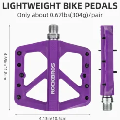 ROCKBROS Mountain Bike Pedals Lightweight Nylon DU Bearing 9/16