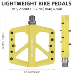 ROCKBROS Mountain Bike Pedals Lightweight Nylon DU Bearing 9/16