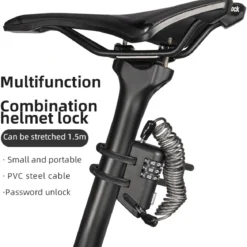 ROCKBROS 1.5M Portable Bicycle Cable Lock - Combination Helmet Lock