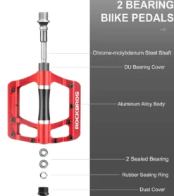 ROCKBROS MTB Pedals Platform Bike Pedal Aluminum 9/16
