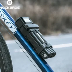 ROCKBROS MTB Road Bike Lock Key Folding Lock E-Bike Motorcycle Steel Lock Portable Antirust Anti-theft