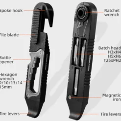 ROCKBROS Multi-function Ratchet Tire Lever with Hex Wrench and File Blade
