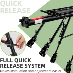 ROCKBROS Quick Release Rear Bike Cargo Rack, 55LB Capacity for 26”-29” MTB E-Bikes