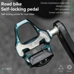 ROCKBROS Road MTB Lightweight Clipless Bicycle Pedals with Cleats Set Compatible with SPD-SL System