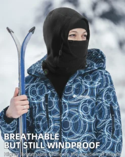 ROCKBROS Ski Mask Thermal Fleece Balaclava Winter Face Cover for Men Women