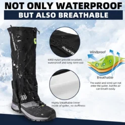 ROCKBROS Snow Boot Leg Gaiters, Waterproof Hiking Gaiters for Winter Sports and Snow Shoes