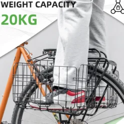 ROCKBROS Sturdy Folding Bike Basket Easy Install for Scooter, Mountain Bike Beach Cruiser