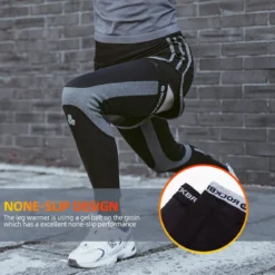 ROCKBROS Thermal Fleece Cycling Running Leg Warmers, Non-Slip Long Leg Sleeves for Winter