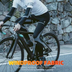 ROCKBROS Thermal Fleece Cycling Running Leg Warmers, Non-Slip Long Leg Sleeves for Winter