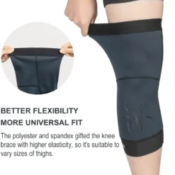 ROCKBROS Thermal Knee Warmer Men Anti-Slip Knee Brace Sleeves for Winter Cycling Basketball