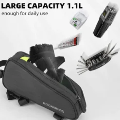 ROCKBROS Top Tube Bike Bag Bike Frame Bag Pouch Pack Cycling Accessories Fit 6.5”