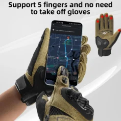ROCKBROS Touchscreen Motorcycle Gloves, Full Finger Gear with Hard Carbon Fiber Shell