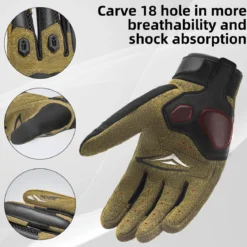ROCKBROS Touchscreen Motorcycle Gloves, Full Finger Gear with Hard Carbon Fiber Shell