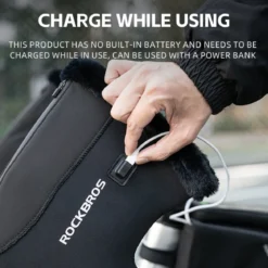 ROCKBROS USB Charging Heated Winter Handlebar Mittens for Winter Cycling