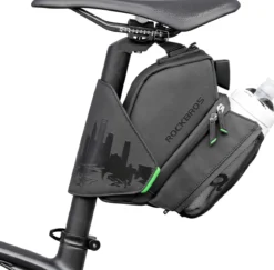 ROCKBROS Waterproof Bike Saddle Bag with Water Bottle Holder
