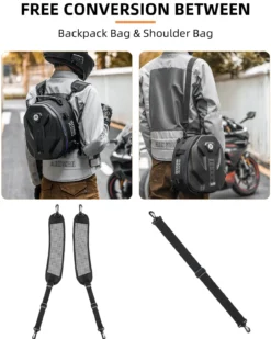 ROCKBROS Waterproof Tail Motorcycle Tail Rear Seat Bag 12.5L Storage Backpacks Hard Shell