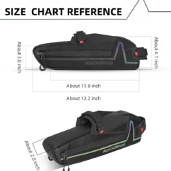 ROCKBROS Water Resistant Bike Triangle Frame Bag, Colorful Reflective 1.5L