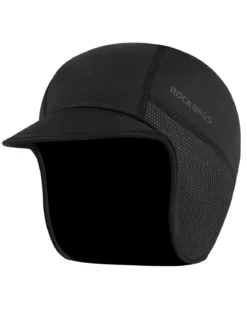 ROCKBROS Winter Cycling Caps for Men Women Windproof Hat with Sun Visor Under Helmet Liner