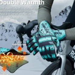 ROCKBROS Winter Cycling Gloves Men’s Thermal Windproof Full Finger MTB Gloves