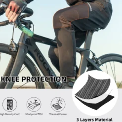 ROCKBROS Winter Cycling Pants Warm Ergonomics Men's Windproof Thermal Bicycling Pants