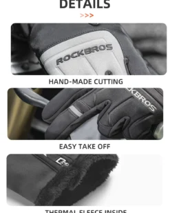 ROCKBROS Winter Cycling Thermal Running Ski Touchscreen Snow Gloves for Outdoor Sports