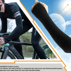 ROCKBROS Winter Knit Arm Warmers, Long Fingerless Sleeves for Women Men