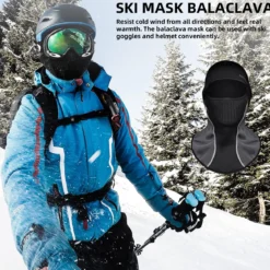 ROCKBROS Winter Ski Mask with Filter Pocket, Full Face Balaclava for Men Women